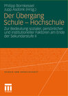 Buchcover Der Übergang Schule - Hochschule