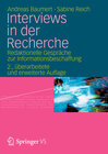 Buchcover Interviews in der Recherche