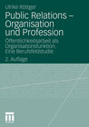 Buchcover Public Relations - Organisation und Profession
