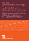 Buchcover Adoleszenz - Migration - Bildung