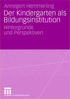 Buchcover Der Kindergarten als Bildungsinstitution