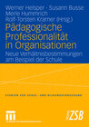 Buchcover Pädagogische Professionalität in Organisationen