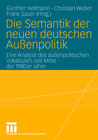 Buchcover Die Semantik der neuen deutschen Außenpolitik