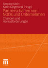 Buchcover Partnerschaften von NGOs und Unternehmen