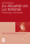 Buchcover Zur Aktualität von Luc Boltanski