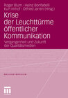 Buchcover Krise der Leuchttürme öffentlicher Kommunikation
