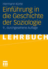 Buchcover Einführung in die Geschichte der Soziologie