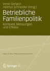 Buchcover Betriebliche Familienpolitik