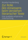 Buchcover Zur Rolle des Vorwissens beim Verstehen literarischer Texte