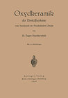 Buchcover Oxydkeramik der Einstoffsysteme vom Standpunkt der physikalischen Chemie