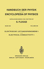 Buchcover Electrical Conductivity I / Elektrische Leitungsphänomene I