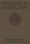 Buchcover Heidelberger Jahrbücher