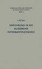 Buchcover Einführung in die allgemeine Informationstheorie (Communication and Cybernetics, 6)
