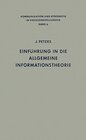 Buchcover Einführung in die allgemeine Informationstheorie (Communication and Cybernetics, 6)