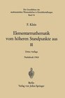 Buchcover Elementarmathematik vom Höheren Standpunkte Aus