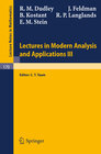 Buchcover Lectures in Modern Analysis and Applications III