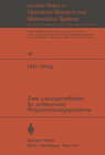 Buchcover Zwei Lösungsmethoden für nichtkonvexe Programmierungsprobleme