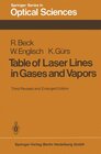 Buchcover Table of Laser Lines in Gases and Vapors