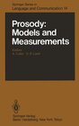 Buchcover Prosody: Models and Measurements