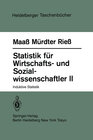 Buchcover Statistik für Wirtschafts- und Sozialwissenschaftler II
