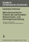 Buchcover Mikroökonomische Theorie der personellen Einkommens- und Vermögensverteilung