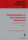 Buchcover Datenbanksysteme in Büro, Technik und Wissenschaft