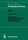 Buchcover Ein Beitrag zur Planungssystematik für die automatisierte flexible Blechteilefertigung