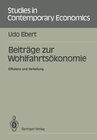 Buchcover Beiträge zur Wohlfahrtsökonomie