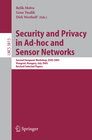Buchcover Security and Privacy in Ad-hoc and Sensor Networks
