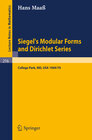 Buchcover Siegel's Modular Forms and Dirichlet Series
