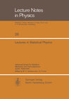 Buchcover Lectures in Statistical Physics