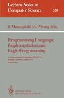 Buchcover Programming Language Implementation and Logic Programming
