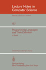 Buchcover Programming Languages and their Definition