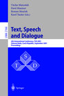 Buchcover Text, Speech and Dialogue