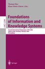 Buchcover Foundations of Information and Knowledge Systems