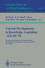 Buchcover Current Developments in Knowledge Acquisition - EKAW'92