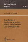 Buchcover Introduction to Conformal Invariance and Its Applications to Critical Phenomena