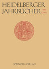 Buchcover Heidelberger Jahrbücher