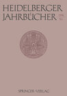 Buchcover Heidelberger Jahrbücher