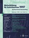 Buchcover Der Anaesthesist Weiterbildung für Anästhesisten 1997