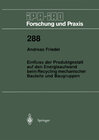 Buchcover Einfluss der Produktgestalt auf den Energieaufwand beim Recycling mechanischer Bauteile und Baugruppen