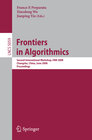 Buchcover Frontiers in Algorithmics