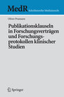 Buchcover Publikationsklauseln in Forschungsverträgen und Forschungsprotokollen klinischer Studien