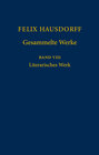 Buchcover Felix Hausdorff - Gesammelte Werke Band 8