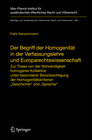 Buchcover Der Begriff der Homogenität in der Verfassungslehre und Europarechtswissenschaft