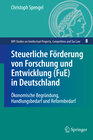 Buchcover Steuerliche Förderung von Forschung und Entwicklung (FuE) in Deutschland