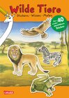 Buchcover Wilde Tiere: Stickern Wissen Malen
