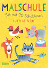 Buchcover Malschule: Set mit 70 Schablonen: Lustige Tiere
