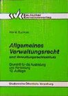 Buchcover Allgemeines Verwaltungsrecht und Verwaltungsrechtschutz