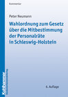 Buchcover Wahlordnung zum Gesetz über die Mitbestimmung der Personalräte in Schleswig-Holstein